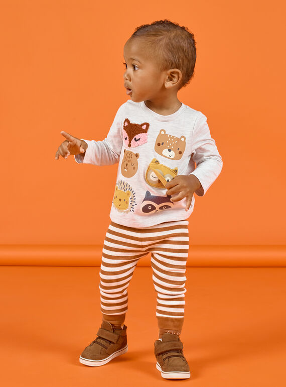 Conjunto Camiseta y leggings de color gris jaspeado para bebé niño MUSAUENS / 21WG10P1ENSJ920
