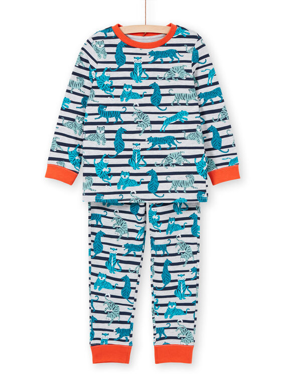 Pijama de muletón gris jaspeado y estampado de tigre para niño LEGOPYJRAY / 21SH1257PYJJ922