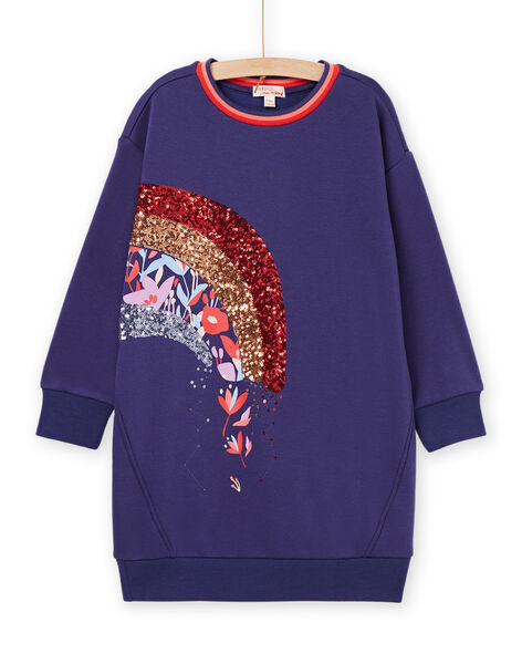 Vestido sudadera con estampado de arcoíris de lentejuelas RAPUROB2 / 23S901L2ROB703
