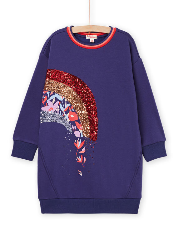 Vestido sudadera con estampado de arcoíris de lentejuelas RAPUROB2 / 23S901L2ROB703