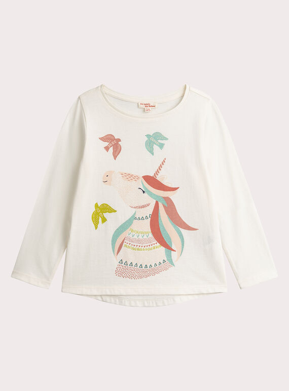 Camiseta cruda animación unicornio con brillo para niña  VAKLITEE4 / 24W90144TML001