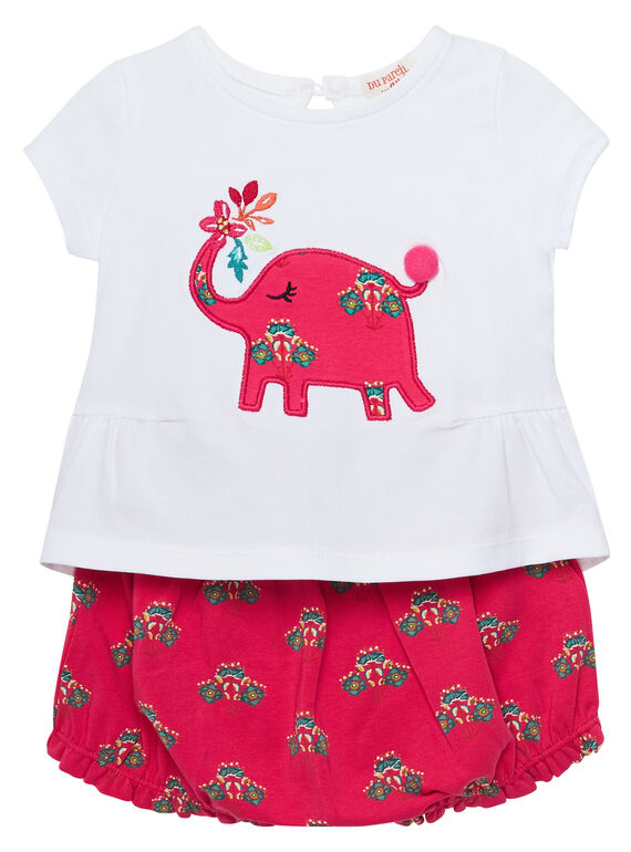 Conjunto de camiseta y short para bebé niña JIBOENS / 20SG09H1ENS000
