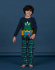 Pijama azul noche y verde para niño NEGOPYJCRO / 22SH12G6PYJ705