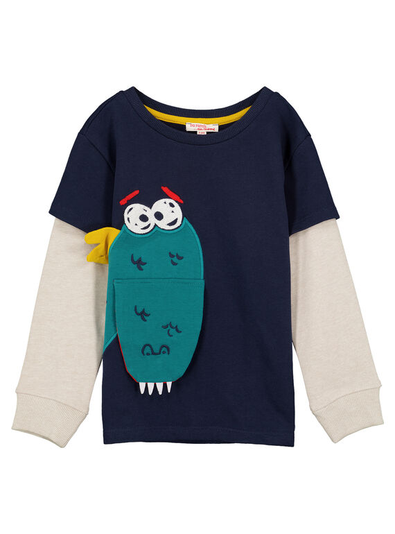 Sudadera ligera de manga doble con estampado de dinosaurio GOJAUSWE / 19W902H1SWEJ900