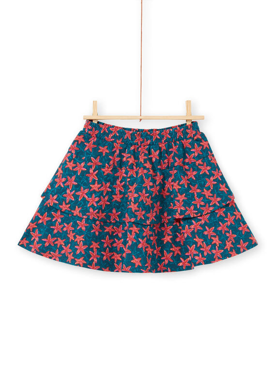 Falda-pantalón avolantada con estampado de estrella de mar para niña LABONJUP1 / 21S901W2JUP716