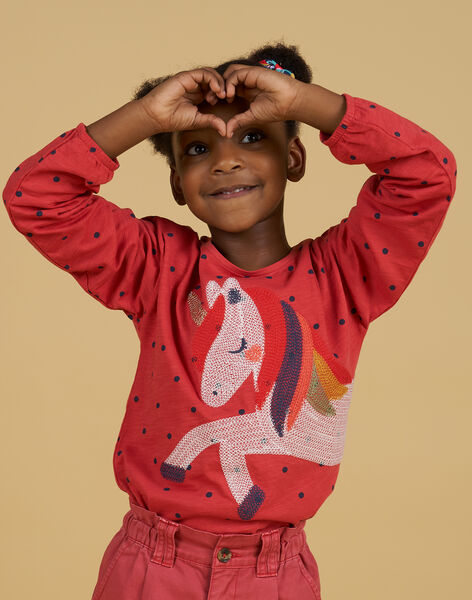 Camiseta lunares con bordado de unicornio para niña : comprar online - Camisetas, Blusas, de tirantes | DPAM