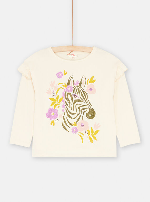 Camiseta rosa pastel con estampado de cebra con brillo SAKYOTEE1 / 23W901I1TML003