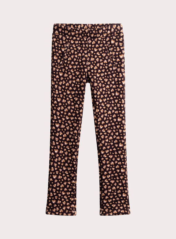 Pantalón forrado de leopardo caliente para niña  VABAPANT2 / 24W901Q2PAN718