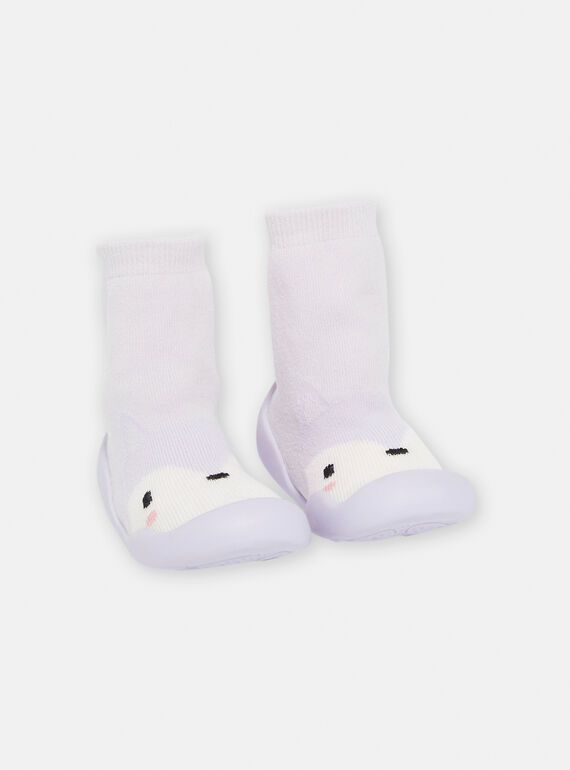 Patucos calcetín de color malva con estampado de reno SICHO7MOV / 23XK3762D08328