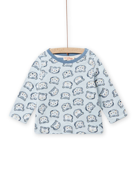 Camiseta reversible azul y blanca para bebé niño NUMOTEE2 / 22SG10N2TML020