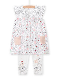 Conjunto de vestido y leggings con estampado floral para recién nacida NOU1ENS5 / 22SF0341ENS000
