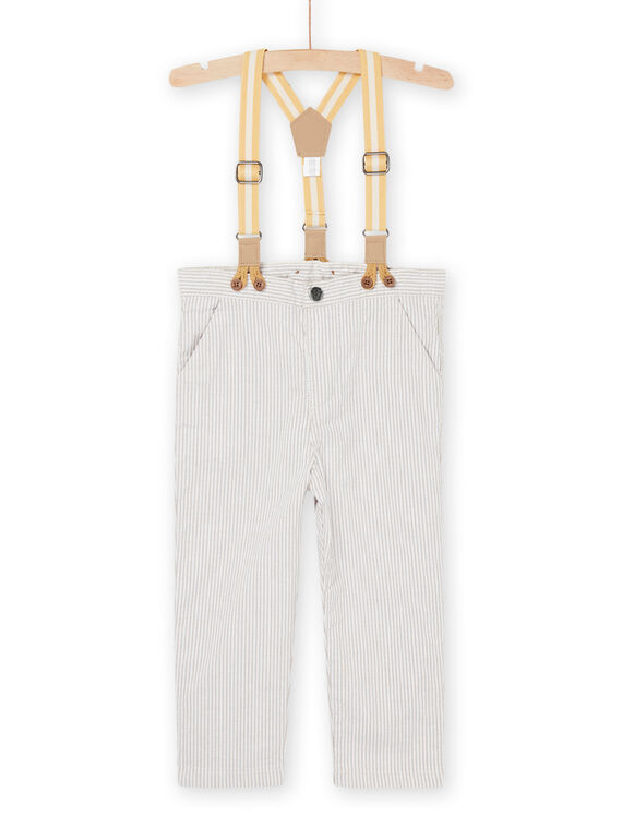 Pantalón de color beige con tirantes extraíbles RUNEOPAN / 23SG10O1PANI818