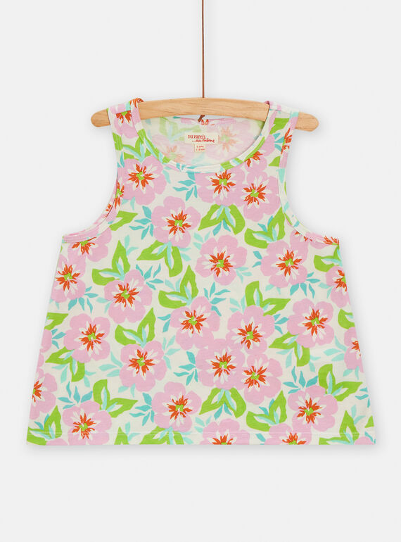 Camiseta de tirantes multicolor con estampado de flores para niña TARYDEB / 24S901U1DEB001