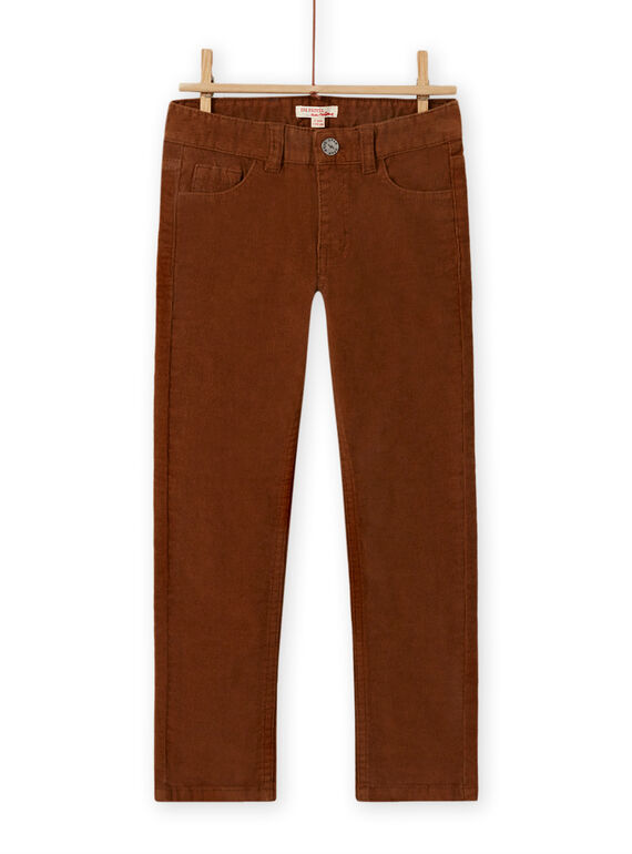 Pantalón de pana liso marrón para niño MOJOPAVEL9 / 21W902N5PAN812