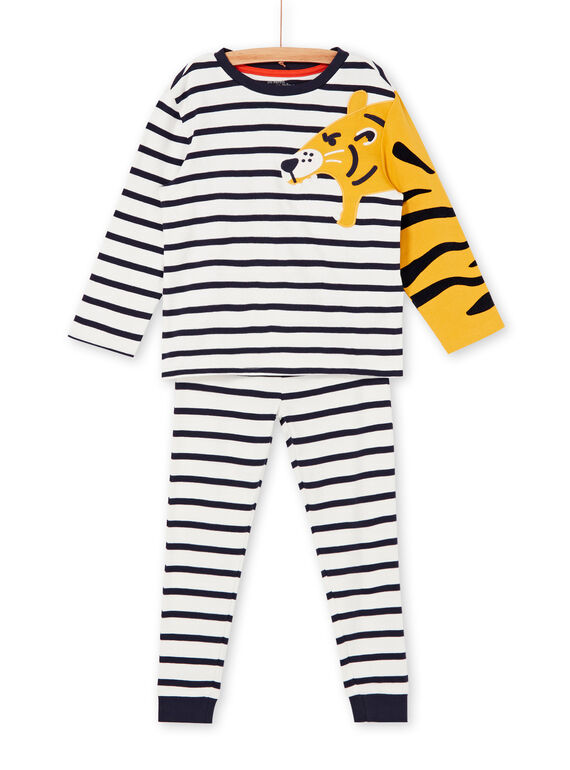 Camiseta y pantalón de pijama de rayas, de color azul y blanco, para niño LEGOPYJBRA / 21SH1253PYJ001