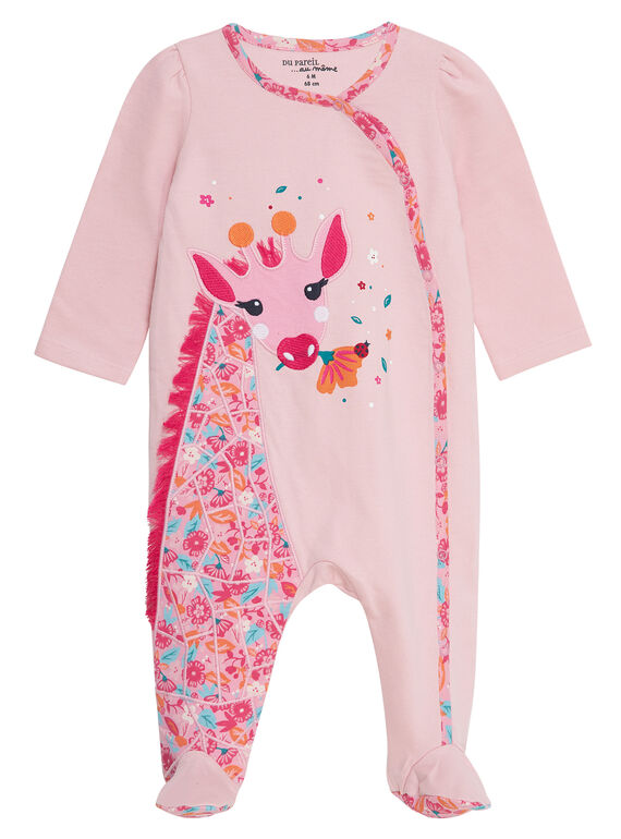 Pelele de muletón de color rosa pastel para bebé niña JEFIGREGIR / 20SH13U3GRE321