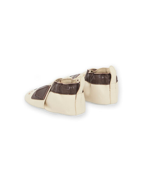 Patucos de piel beige con estampado de perro RUCHOSDOG / 23KK3841D3S080