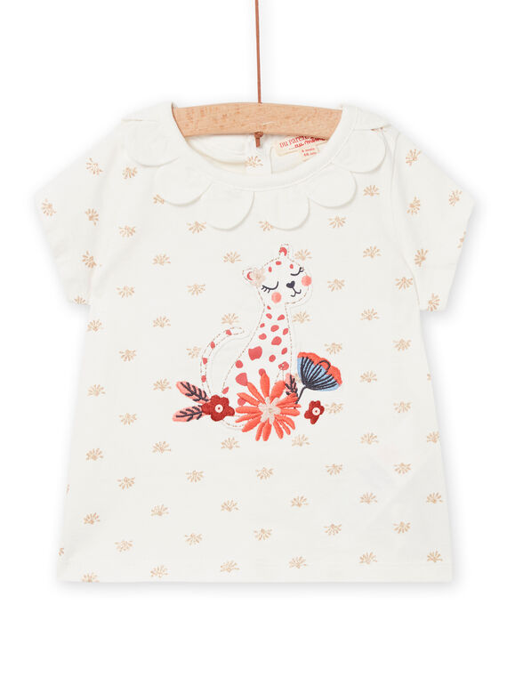 Camiseta de color crudo para bebé niña NISANBRA2 / 22SG09S2BRA001