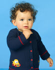 Cárdigan de punto fino de color azul noche, para bebé niño LUHAGIL / 21SG10X1GIL713
