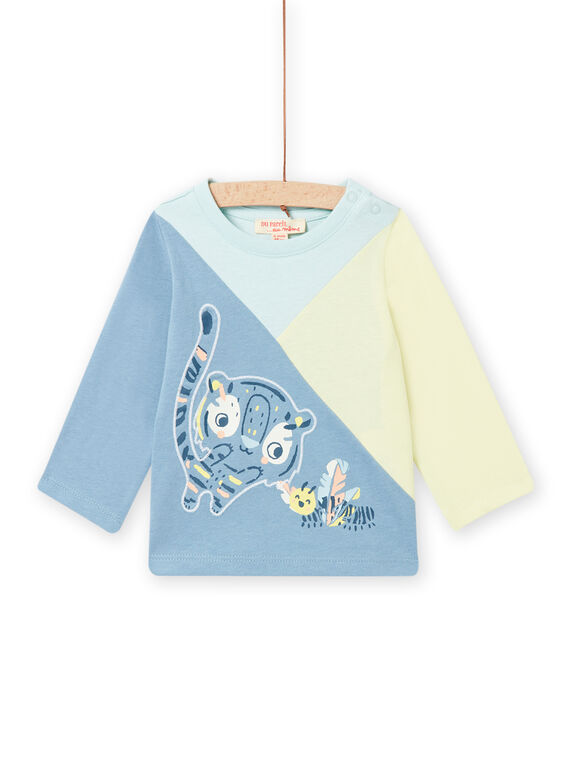 Camiseta tricolor con estampado de tigre de fantasía para bebé niño NUMOTEE1 / 22SG10N3TMLG632