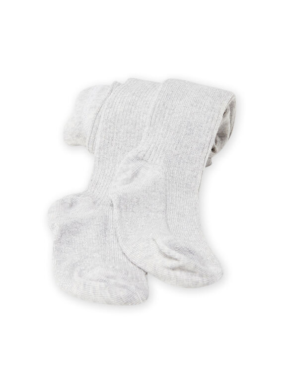 Leotardos lisos de color gris jaspeado para niña MYAJOSCOL4 / 21WI0112COL943