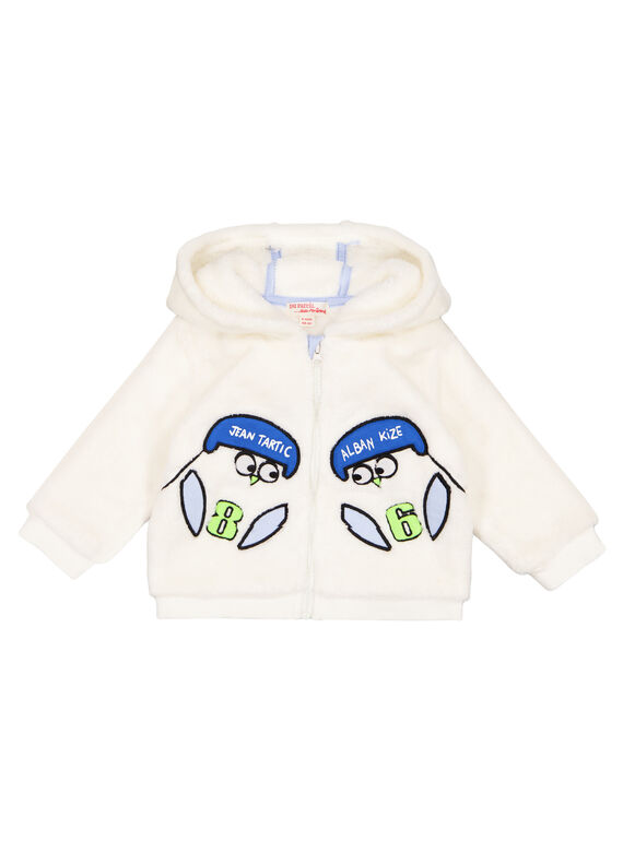 Cárdigan de tacto suave de color crudo para bebé niño GUBLAGIL2 / 19WG10S2GIL001