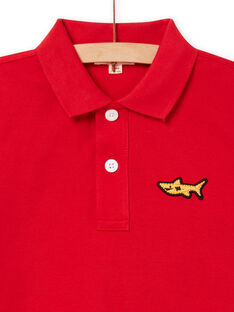Polo rojo con bordado de tiburón para niño NOJOPOL3 / 22S90265POL050