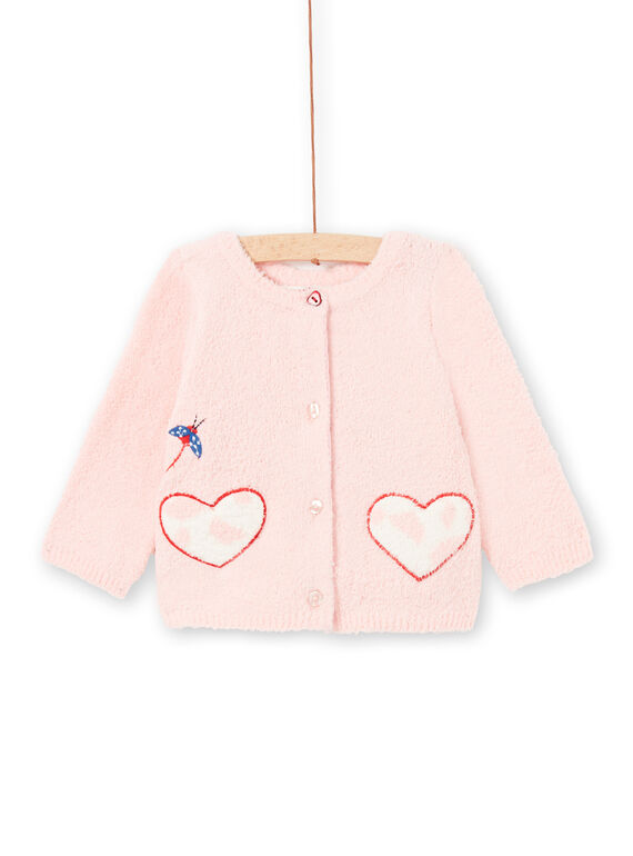 Cárdigan 2 en 1 rosa para bebé niña LICANCAR / 21SG09M2CARD326
