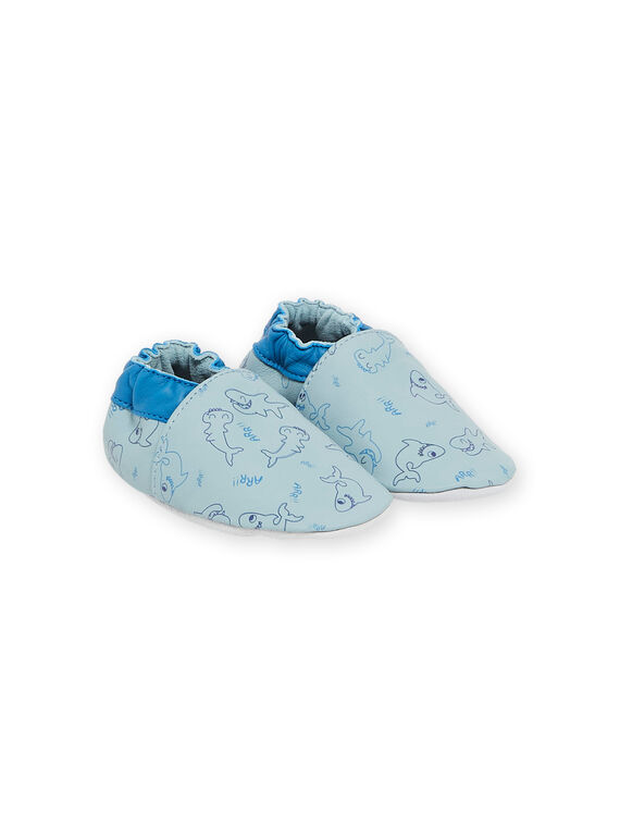 Patucos de piel de color azul RUCHOSHARK / 23KK3842D3SC201