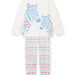 Pijama de camiseta y pantalón de color crudo con estampado de cebra para niña