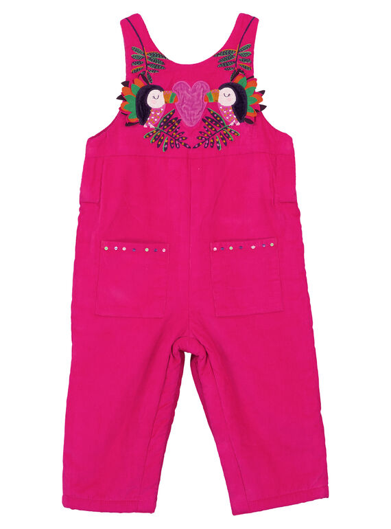 Peto de color rosa de pana de niña recién nacida GIVIOSAL / 19WG09R1SALD320