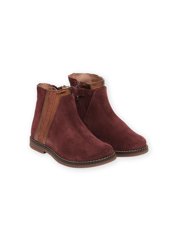 Botas de serraje de color burdeos PABOOTMULTI / 22XK3582D0D503