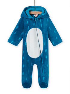 Sobrepijama azul con capucha y estampado de monstruo para bebé niño MEGASURPYJ / 21WH1491SPY715