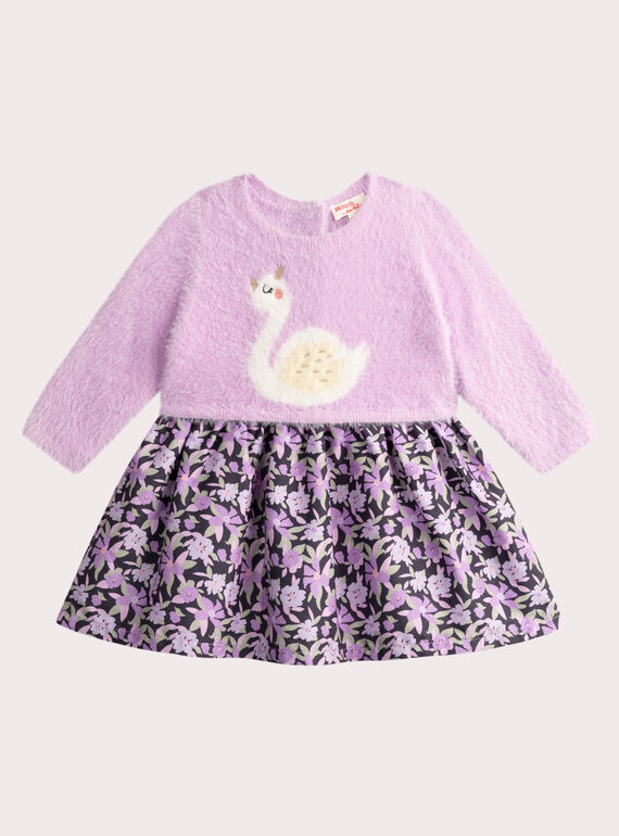 Bestido con animación de cigüeña para bebé niña VIPERROB2 / 24WG09R2ROB712