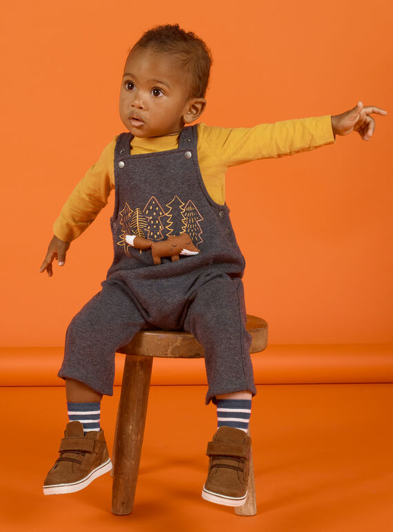 Peto de color gris antracita con estampado de zorros de fantasía para bebé niño MUSAUSAL / 21WG10P1SAL944