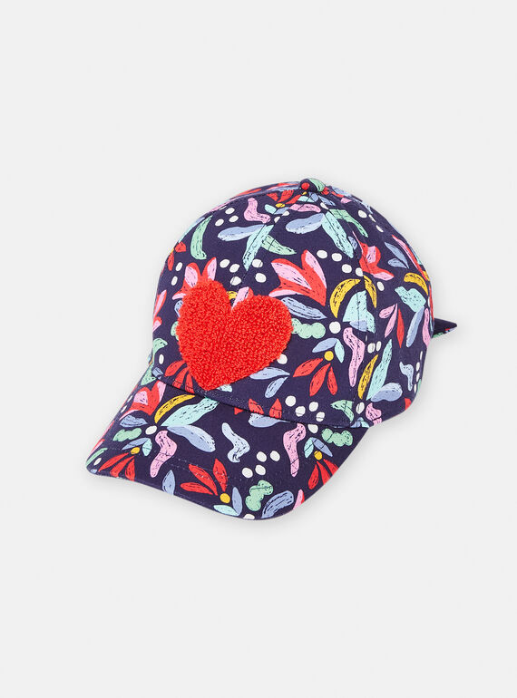 Gorra azul zafiro con estampado floral para niña TYACAP3 / 24SI01F3CHAC211