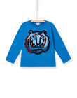 Camiseta de algodón de color azul para niño LOBLETEE2 / 21S902J3TML702