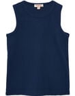 Camiseta de tirantes de color azul marino de canalé para niño JOESDEB2 / 20S90263D27070