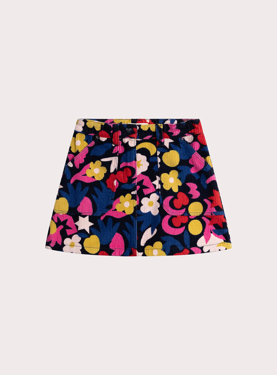 Falda de pana con estampado de colores para niña  VAROJUP / 24W901P1JUP070