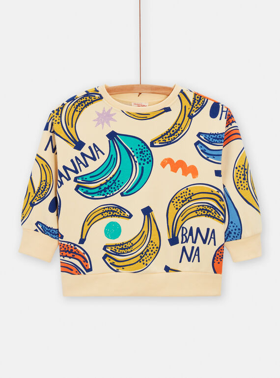 Sudadera amarilla con estampado de plátano unisex TOMIXSWE2 / 24S902Q2SWEB103