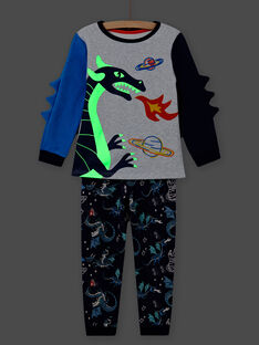 Pijama con estampado de dragón fosforescente para niño MEGOPYJGON / 21WH1295PYJJ922