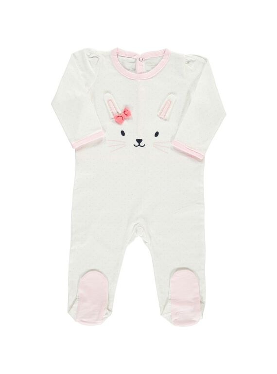 Baby girls' cotton sleepsuit CEFIGRELAP / 18SH1352GRE099