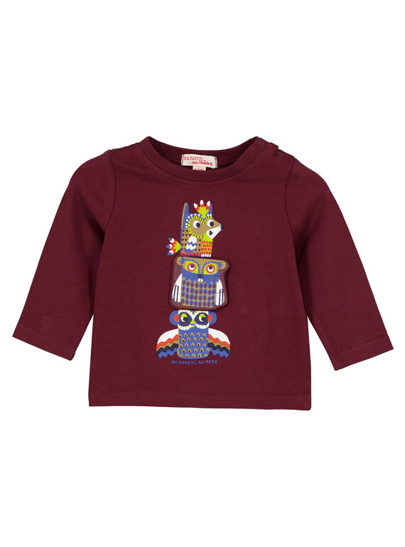 Camiseta de manga larga de color uva para bebé niño GUVIOTEE1 / 19WG10R1TML711