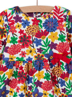 Vestido de manga larga con estampado floral colorido para bebé niña MIMIXROB3 / 21WG09J2ROB001