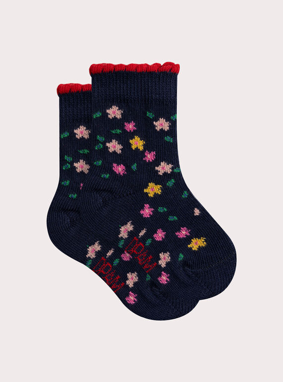 Calcetines marinos florales para niña  VYIROSOQ / 24WI09H3SOQ070