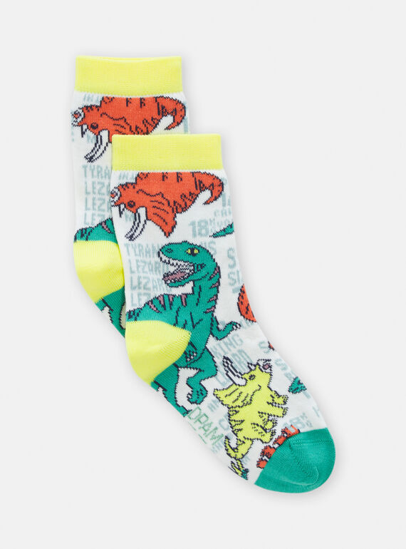 Calcetines multicolor con estampado de dinosaurio para niño TYOJOCHO6 / 24SI0281SOQ001