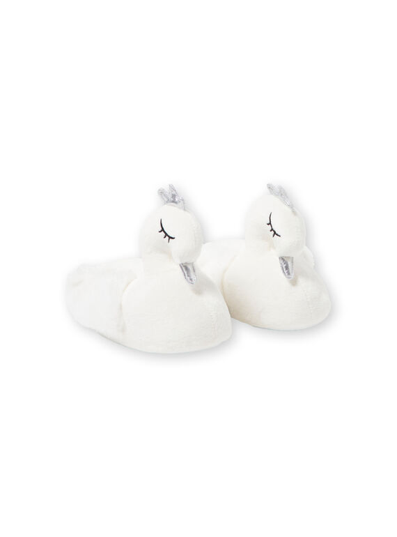 Zapatillas de casa 3D con cisne blanco para niña KFBOOTCYGN / 20XK3581PTD000
