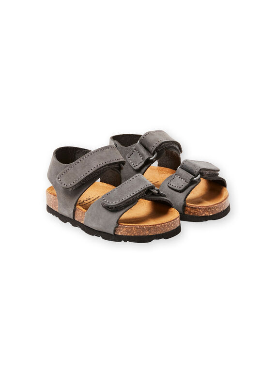 Sandalias lisas de color gris para bebé niño LBGNUGRIS / 21KK3855D0E940