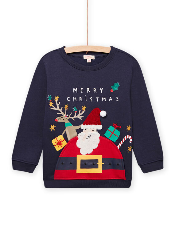 Sudadera de Navidad azul marino para niño MONOSWE / 21W902Q1SWE705