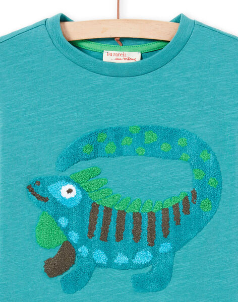 Camiseta azul turquesa con dibujo de fantasía para niño MOTUTEE5 / 21W902K2TMLC239